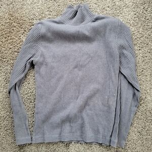 Ribbed Turtleneck Long Sleeve Size Large Dark Gray